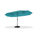 PURPLE LEAF Table Umbrella Double Sided Rectangular Patio Market Umbrella with Base