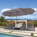 PURPLE LEAF Double-Sided Outdoor Market Table Umbrella with Base for Pool