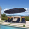 PURPLE LEAF Double-Sided Outdoor Market Table Umbrella with Base for Pool