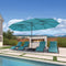 PURPLE LEAF Double-Sided Outdoor Market Table Umbrella with Base for Pool
