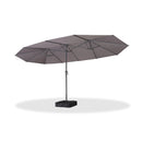 PURPLE LEAF Double-Sided Outdoor Market Table Umbrella with Base for Pool
