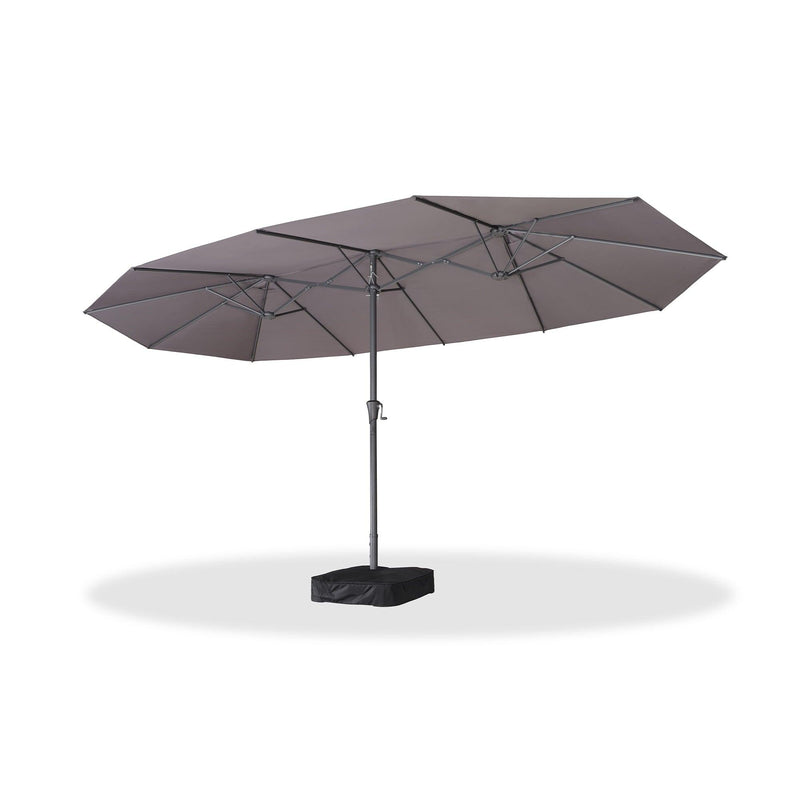 PURPLE LEAF Double-Sided Outdoor Market Table Umbrella with Base for Pool