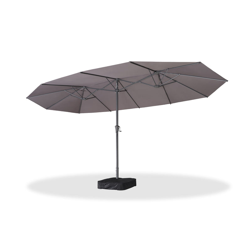PURPLE LEAF Double-Sided Market Umbrella Large Rectangular Patio Umbrellas with Base