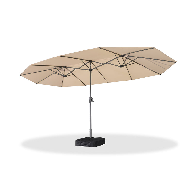 PURPLE LEAF Double-Sided Market Umbrella Large Rectangular Patio Umbrellas with Base
