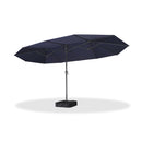 PURPLE LEAF Double-Sided Market Umbrella Large Rectangular Patio Umbrellas with Base