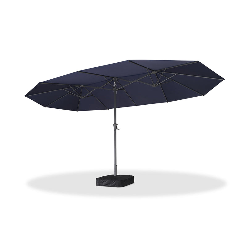 PURPLE LEAF Double-Sided Market Umbrella Large Rectangular Patio Umbrellas with Base