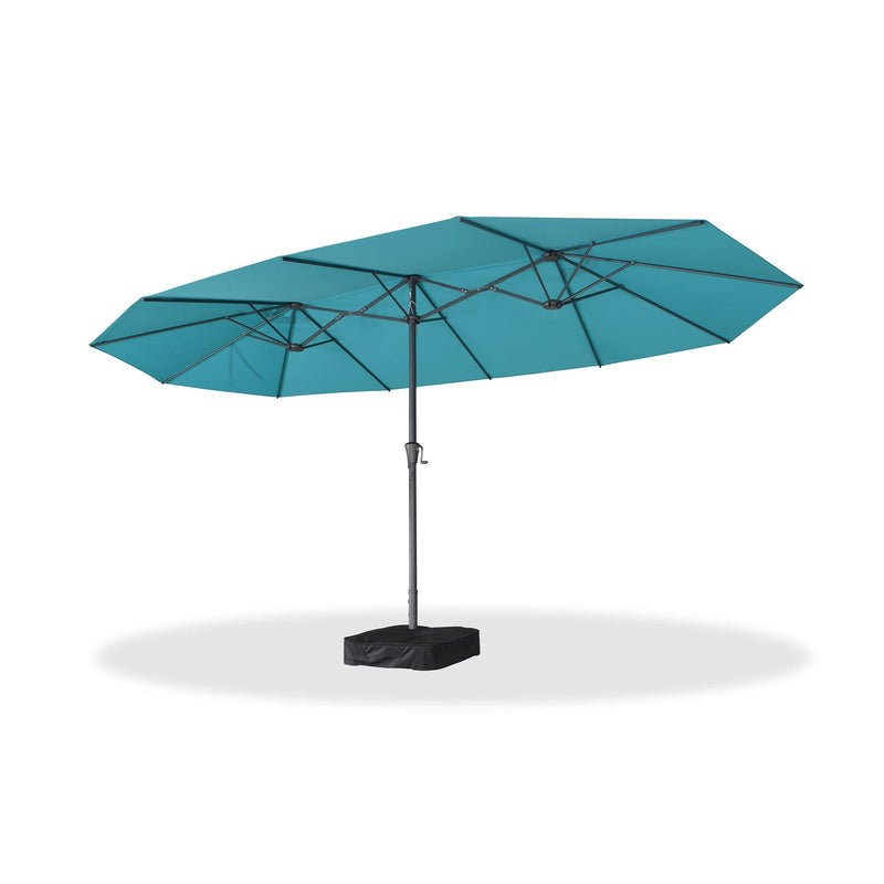 PURPLE LEAF Double-Sided Outdoor Market Table Umbrella with Base for Pool