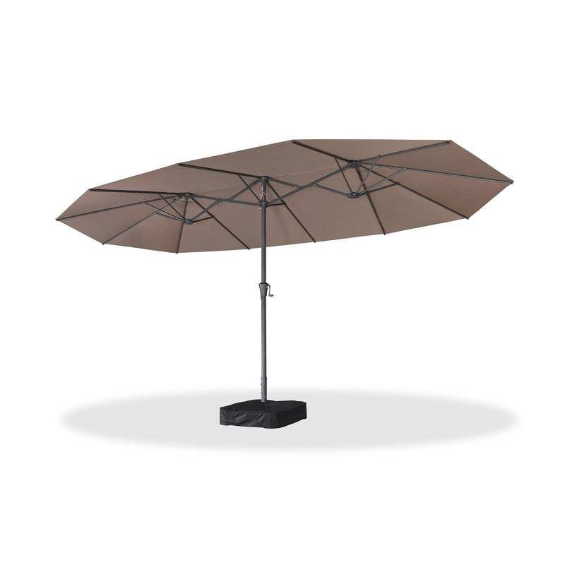 PURPLE LEAF Double-Sided Outdoor Market Table Umbrella with Base for Pool
