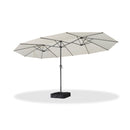 PURPLE LEAF Double-Sided Market Umbrella Large Rectangular Patio Umbrellas with Base