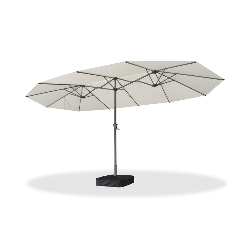 PURPLE LEAF Double-Sided Market Umbrella Large Rectangular Patio Umbrellas with Base