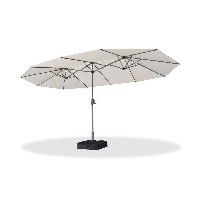 PURPLE LEAF Double-Sided Outdoor Market Table Umbrella with Base for Pool