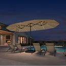 Clearance - PURPLE LEAF OPEN BOX Table Umbrella with Lights Double-Sided Market Umbrella with Base