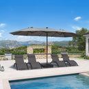 PURPLE LEAF Double Sided Patio Umbrella with Light Large Market Umbrellas with Base