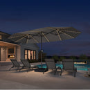 PURPLE LEAF Double Sided Patio Umbrella with Light Large Market Umbrellas with Base