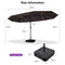 PURPLE LEAF Table Umbrella with Lights Double-Sided Market Umbrella with Base