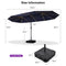 PURPLE LEAF Table Umbrella with Lights Double-Sided Market Umbrella with Base