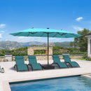 PURPLE LEAF Table Umbrella with Lights Double-Sided Market Umbrella with Base