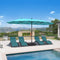 PURPLE LEAF Table Umbrella with Lights Double-Sided Market Umbrella with Base