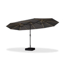 PURPLE LEAF Table Umbrella with Lights Double-Sided Market Umbrella with Base