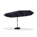 PURPLE LEAF Table Umbrella with Lights Double-Sided Market Umbrella with Base