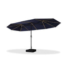 Clearance - PURPLE LEAF OPEN BOX Table Umbrella with Lights Double-Sided Market Umbrella with Base