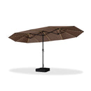 PURPLE LEAF Double Sided Patio Umbrella with Light Large Market Umbrellas with Base
