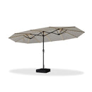 PURPLE LEAF Double Sided Patio Umbrella with Light Large Market Umbrellas with Base