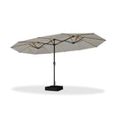 PURPLE LEAF Table Umbrella with Lights Double-Sided Market Umbrella with Base
