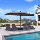 Clearance - PURPLE LEAF OPEN BOX Market Umbrella with Lights Double-Sided Market Umbrella Patio Umbrellas with Base