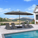 Clearance - PURPLE LEAF OPEN BOX Market Umbrella with Lights Double-Sided Market Umbrella Patio Umbrellas with Base