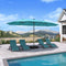 PURPLE LEAF Double-Side Patio Umbrella with Lights Market Umbrella with Base