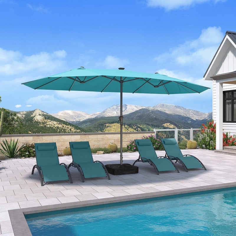 PURPLE LEAF Double-Sided Market Umbrella with Light Large Patio Umbrellas with Base