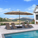PURPLE LEAF Double-Side Patio Umbrella with Lights Market Umbrella with Base