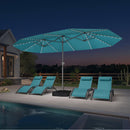 Clearance - PURPLE LEAF OPEN BOX Market Umbrella with Lights Double-Sided Market Umbrella Patio Umbrellas with Base