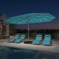 PURPLE LEAF Double-Side Patio Umbrella with Lights Market Umbrella with Base