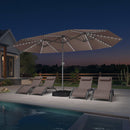 PURPLE LEAF Double-Side Patio Umbrella with Lights Market Umbrella with Base