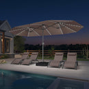 PURPLE LEAF Double-Sided Market Umbrella with Light Large Patio Umbrellas with Base