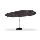 PURPLE LEAF Double-Sided Market Umbrella with Light Large Patio Umbrellas with Base