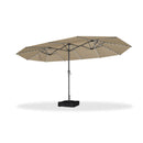 PURPLE LEAF Double-Sided Market Umbrella with Light Large Patio Umbrellas with Base