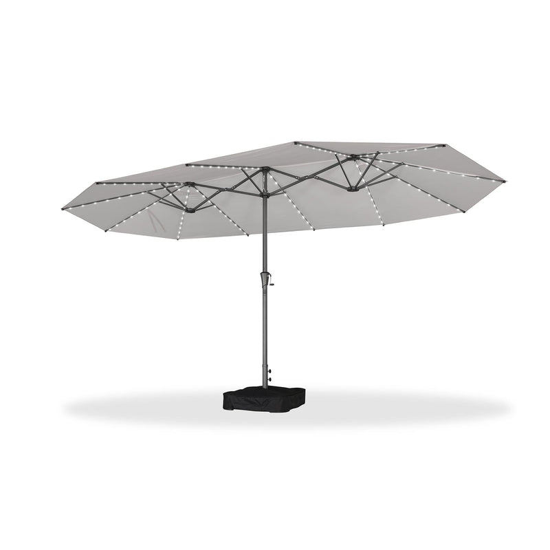 PURPLE LEAF Double-Sided Market Umbrella with Light Large Patio Umbrellas with Base
