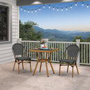 PURPLE LEAF French Bistro Patio Dining Set Aluminum Frame Dining  Furniture with PE Rattan Bamboo Print Finish Dining Chairs for Deck Pool Garden