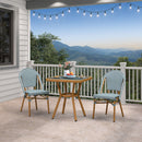 PURPLE LEAF French Bistro Patio Dining Set Aluminum Frame Dining  Furniture with PE Rattan Bamboo Print Finish Dining Chairs for Deck Pool Garden