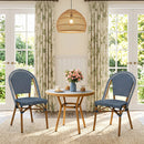PURPLE LEAF French Bistro Patio Dining Set Aluminum Frame Dining  Furniture with PE Rattan Bamboo Print Finish Dining Chairs for Deck Pool Garden