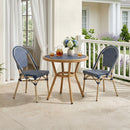 PURPLE LEAF French Bistro Patio Dining Set Aluminum Frame Dining  Furniture with PE Rattan Bamboo Print Finish Dining Chairs for Deck Pool Garden