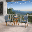 PURPLE LEAF French Bistro Patio Dining Set Aluminum Frame Dining  Furniture with PE Rattan Bamboo Print Finish Dining Chairs for Deck Pool Garden