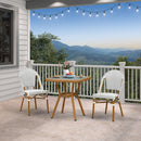 PURPLE LEAF French Bistro Patio Dining Set Aluminum Frame Dining  Furniture with PE Rattan Bamboo Print Finish Dining Chairs for Deck Pool Garden