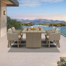 PURPLE LEAF Sanori Outdoor Dining Set Luxury Aluminum Patio Table and Dining Chairs Set with  Olefin Fabric Cushions and Pillows for Deck Garden