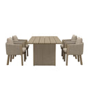 PURPLE LEAF Sanori Outdoor Dining Set Luxury Aluminum Patio Table and Dining Chairs Set with  Olefin Fabric Cushions and Pillows for Deck Garden