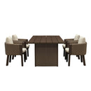 PURPLE LEAF Sanori Outdoor Dining Set Luxury Aluminum Patio Table and Dining Chairs Set with  Olefin Fabric Cushions and Pillows for Deck Garden
