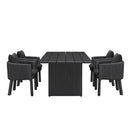 PURPLE LEAF Sanori Outdoor Dining Set Luxury Aluminum Patio Table and Dining Chairs Set with  Olefin Fabric Cushions and Pillows for Deck Garden